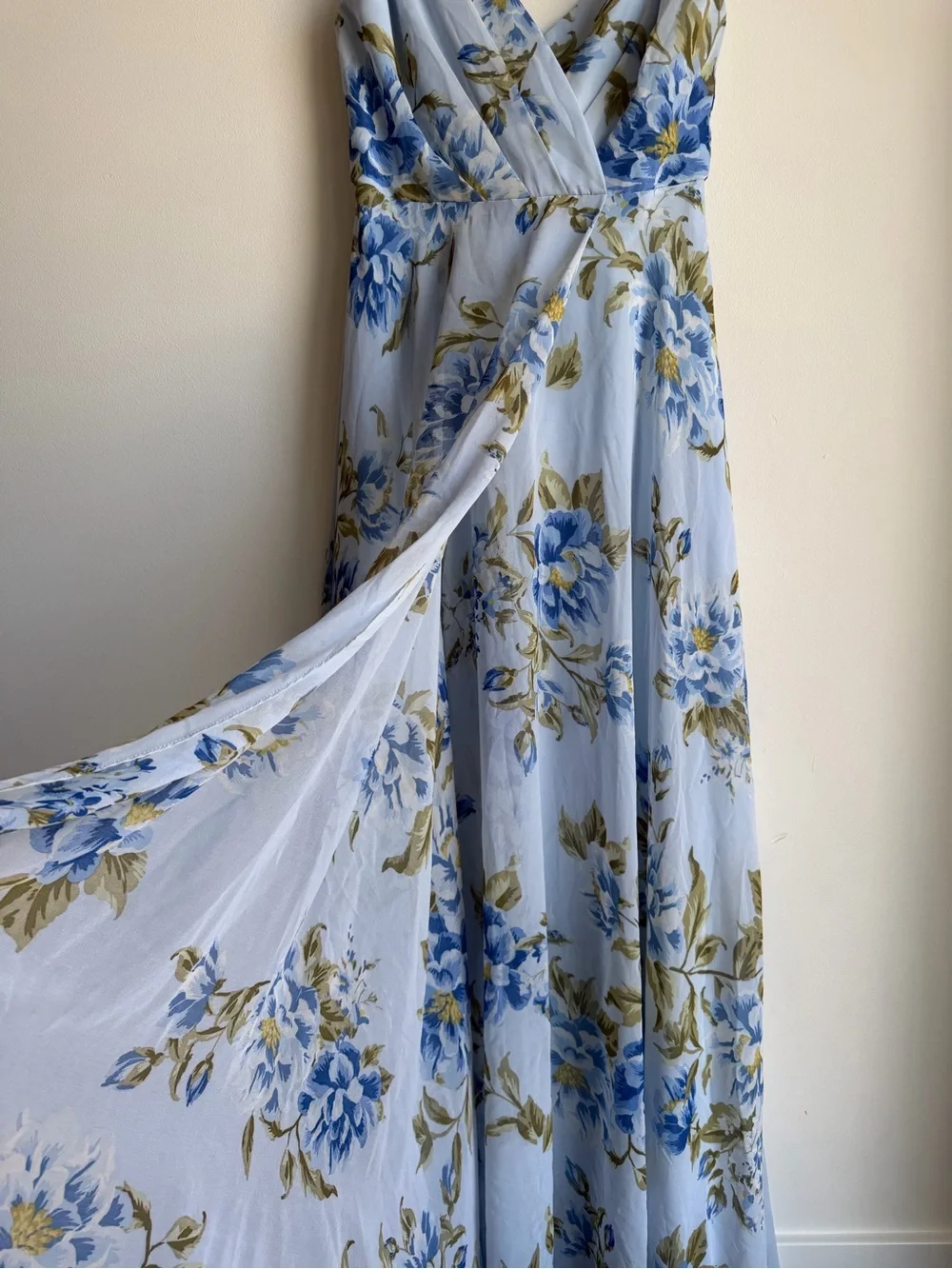 NWOT Lulu's Light Blue Floral Maxi Gown Dress Oh-So Romantic - Picture 9 of 10